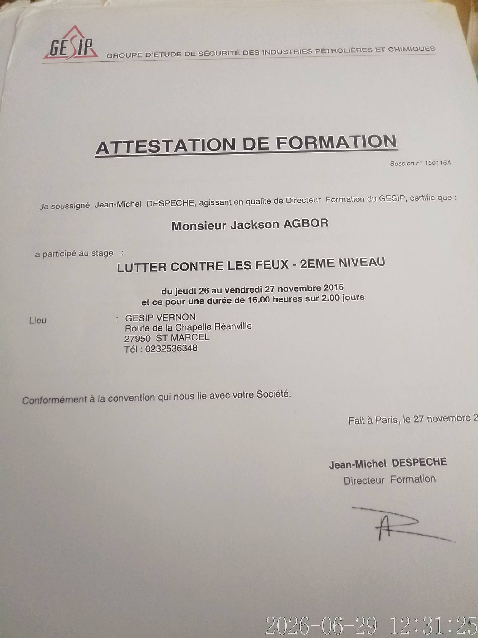Certificate